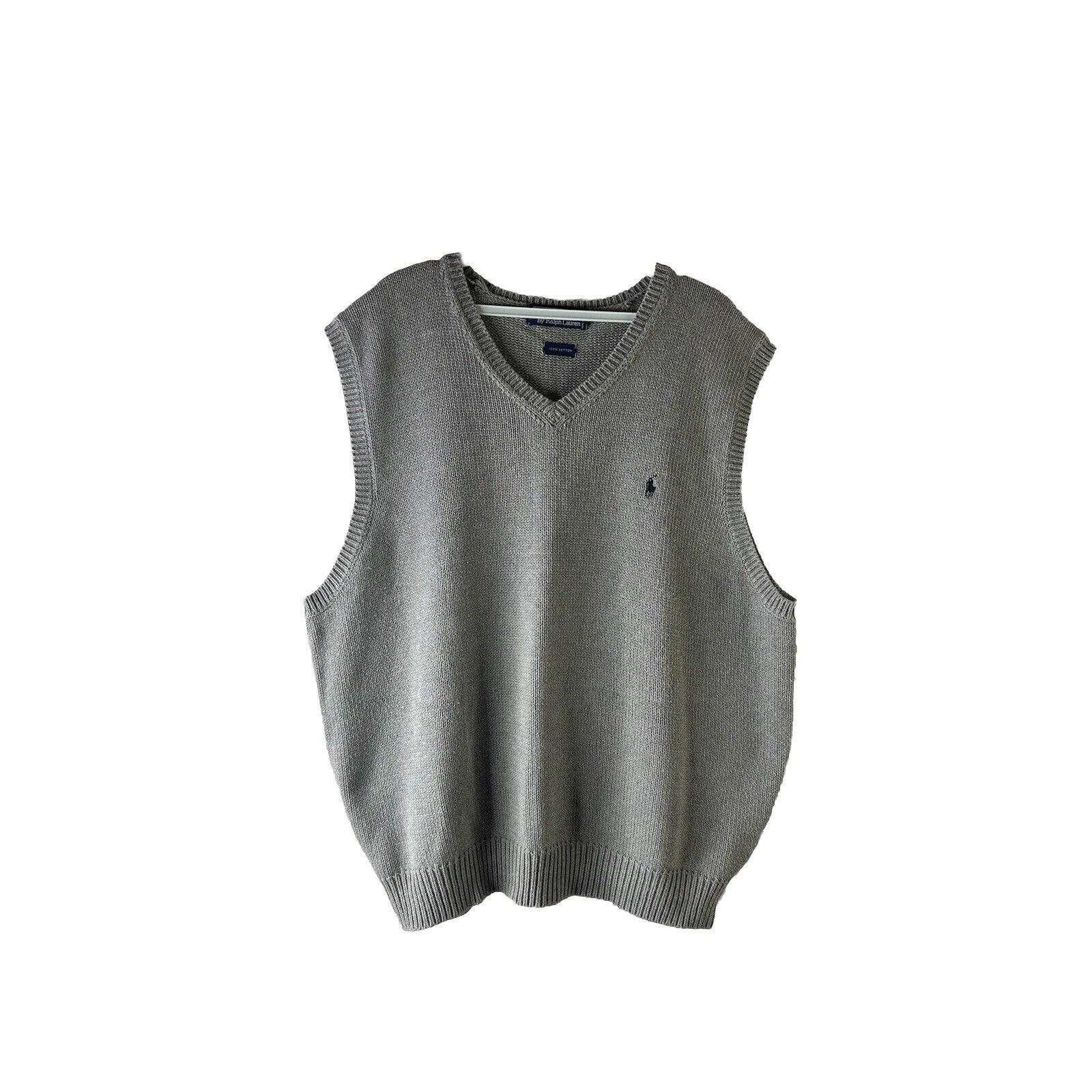 90s Polo Ralph Lauren Mens Large Cotton Knit Pony Sweater Vest