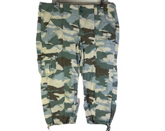 Y2K Cargo Pants Gap Womens 14 Faded Camo Camouflage Joggers Streetwear, Gap Womens Pants, Vintage Cargo Pants, Camouflage Cargo Pants
