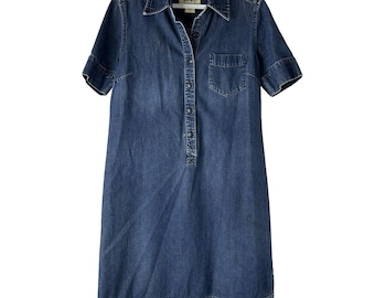 90s Eddie Bauer Womens Medium Petite Denim Jean Collared Button Shirt Dress,  Eddie Bauer Dress, Vintage Denim Dress, 90s Shirt Dress - Etsy