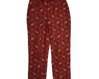 パンツ 90s Ralph Lauren Linen Paisley Pants Vintage Early '90s RALPH LAUREN Paisley Print Pants | Cotton