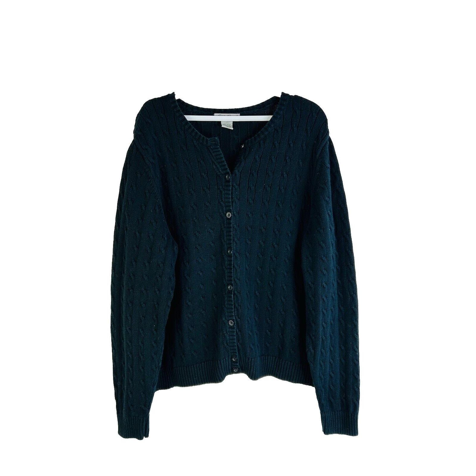 トップス Eddie Bauer V Neck Cotton Cardigan 90s 90s Eddie Bauer Womens XL Cotton Cable Knit Fisherman