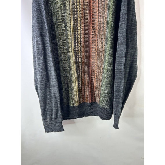 NOS 90s Mens 4XLT Rainbow Abstract Knit V Neck Sw… - image 4