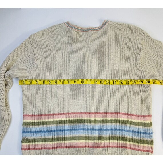 90s Womens Medium Rainbow Knit Color Block Cardig… - image 4