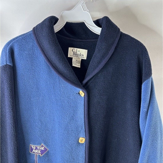 90s Womens XL Color Block Religious Noahs Ark Fle… - image 2