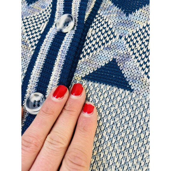 1970s Womens 8 Diamond Argyle Knit Twinset Cardig… - image 6