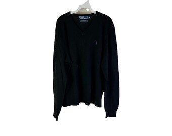 Vintage 80s Polo Ralph Lauren Lambswool 1/4 Zip Sweater - Mens L