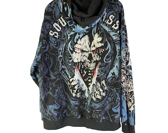 Y2K Club Chaos Skull Affliction Style Jesse Pinkman-sweater met capuchon L, Jesse Pinkman-sweater met capuchon, jas Affliction-stijl