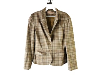 VTG 70s Pendleton women's Medium Virgin Wool Plaid 2 Button Blazer Jacket USA, Pendleton Womens Blazer, Vintage Virgin Wool Jacket,
