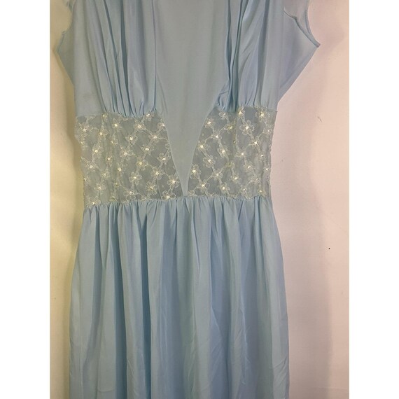 70s Womens Small Sheer Nylon Flounce Nightgown Bl… - image 5