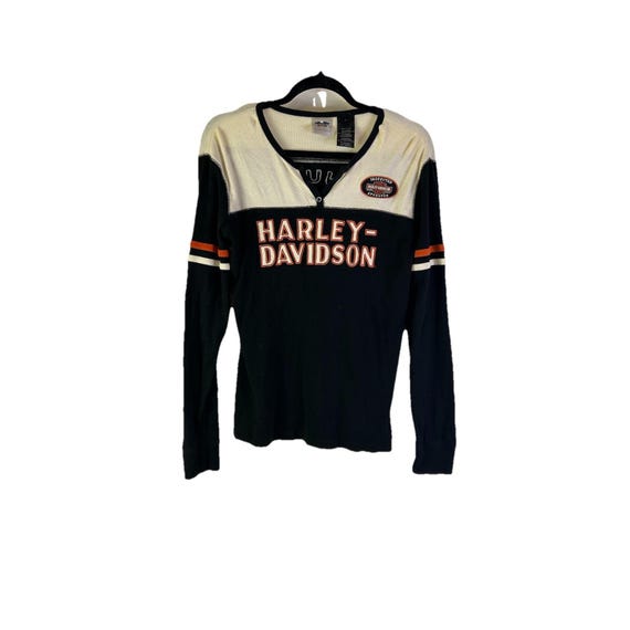 ぱ*る様 90s Harley-Davidson フレーム ロンT 90s Harley Davidson Womens Large Stitched Spell Out Thermal