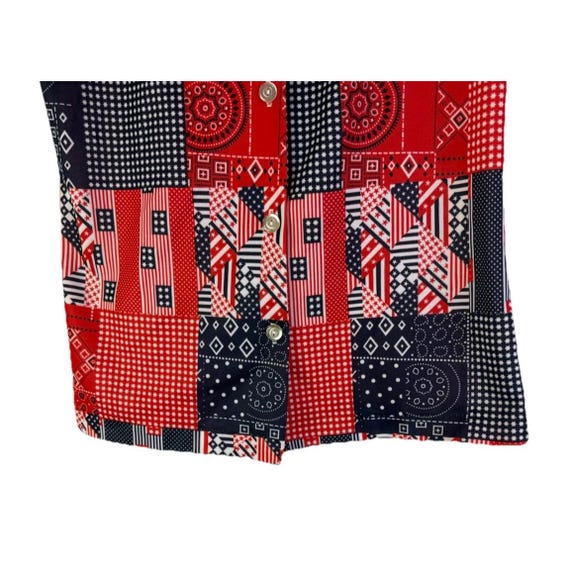 70s Rockabilly Patriotic Patchwork Dagger Collar … - image 2