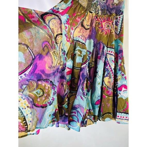 Y2K Womens Small Rainbow Abstract Flowy Broomstick Skirt Artsy Rave Womens Flowy Skirt Vintage Broomstick Skirt Rainbow Skirt Etsy
