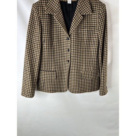90s Womens 14 Worsted Wool Houndstooth Plaid 3 Bu… - image 6