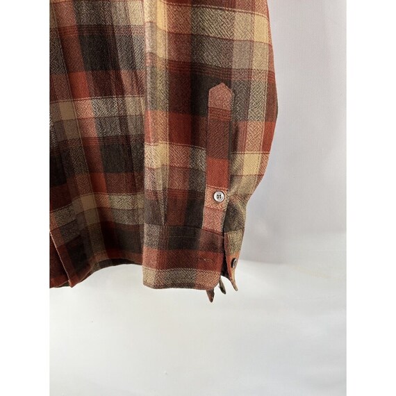 80s Mens XL Wool Flannel Plaid Double Pocket Butt… - image 6