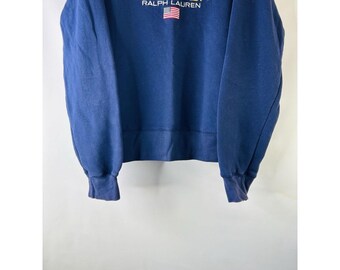 90s Polo Sport Ralph Lauren Large Usa Flag Spell Out Sweatshirt