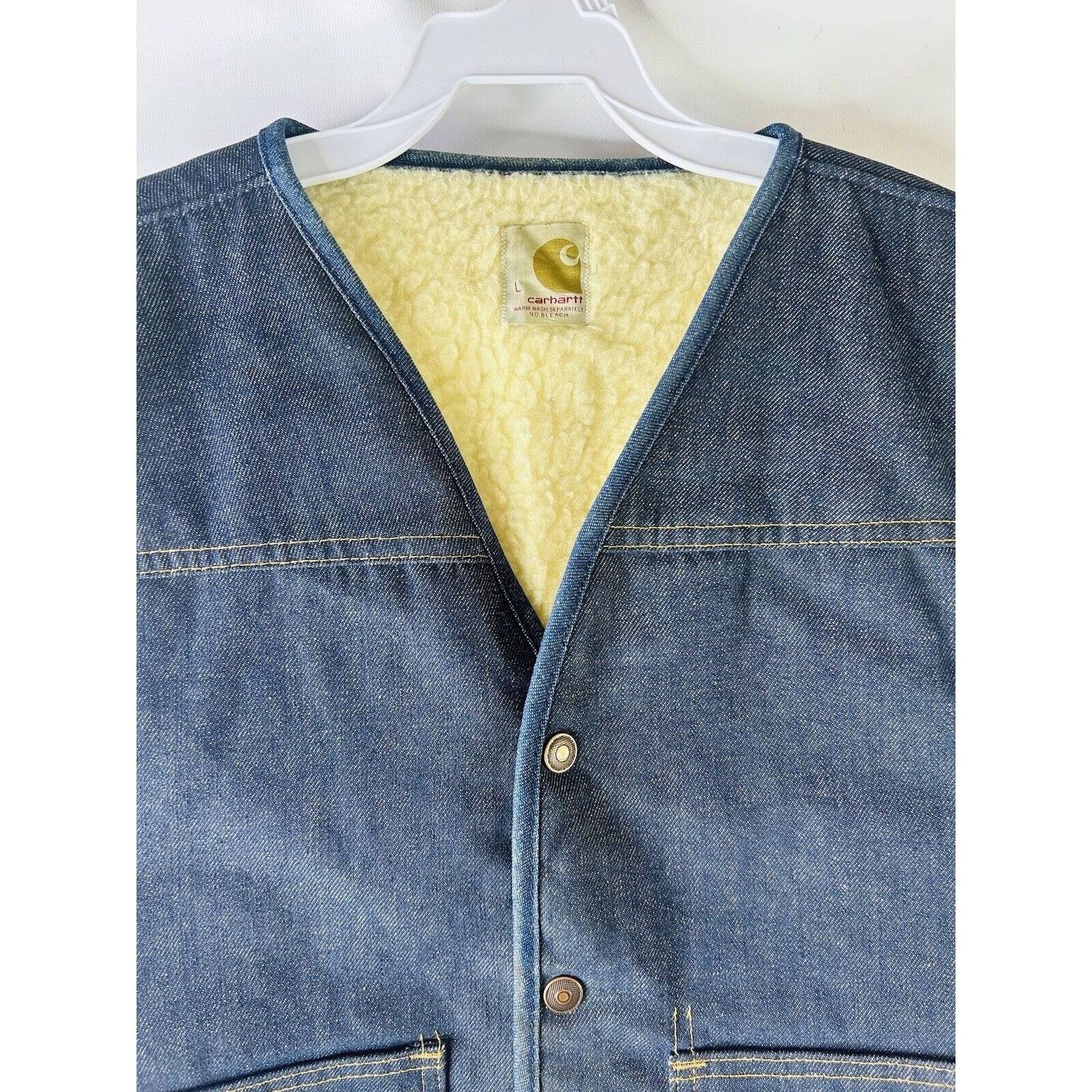 70s Carhartt Mens Large Darkwash Denim Jean Sherpa Lined 70s Carhartt Mens Large Darkwash Denim Jean Sherpa Lined