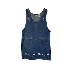 Overall Dress Denim Floral - Etsy