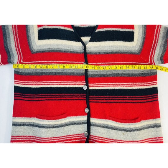 90s Womens 1XL Wool Rainbow Color Block Stripe Bu… - image 6