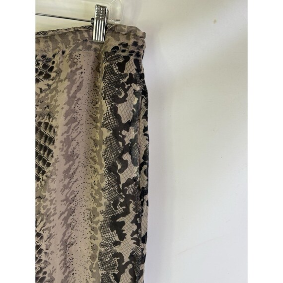 80s Womens Medium Silk Python Snake Print Flowy P… - image 5
