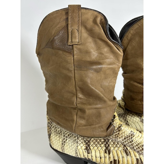 90s Snake Skin Python Leather Western Cowboy Boot… - image 3