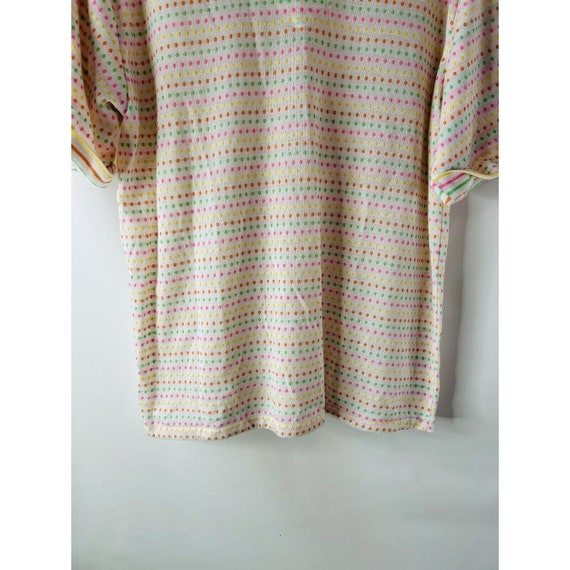 80s Womens Large Pastel Polka Dot Baggy Shirt Blo… - image 3