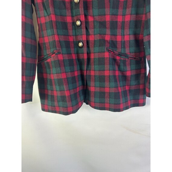 90s Pendleton Blazer Jacket Virgin Wool Plaid Vel… - image 2
