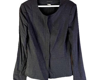 Y2K Theory Womens 6 Copenhagen Wolle Zip Blazer Jacke Professionell, Theory Damen Blazer, Vintage Wollblazer, Professionelle Jacke