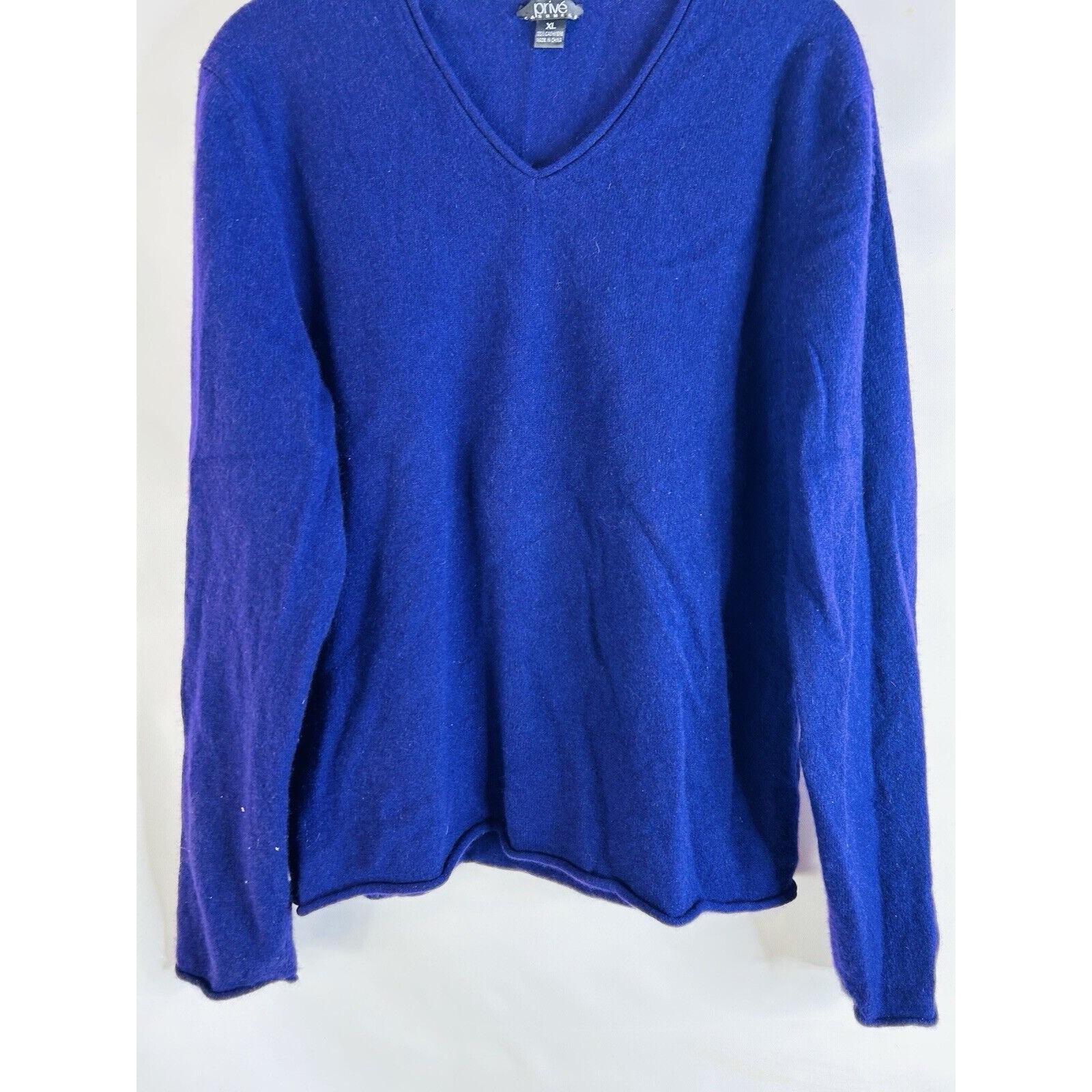 90s Womens XL Soft Cashmere V Neck Sweater Purple Fairy Luxury