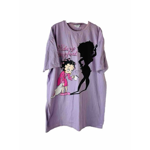 80s Womens XL Betty Boop Sleepy Head Sleep Shirt … - image 1