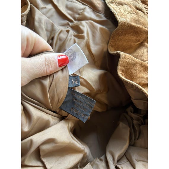 90s Womens Medium Suede Leather Patchwork Dolman … - image 3