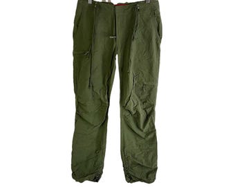 Y2K Juniors 7 Womens 6 Baggy Ruched Cargo Military Pants Skater Grunge, Vintage Zana Di Pants, Womens Cargo Pants, Y2k Womens Pants