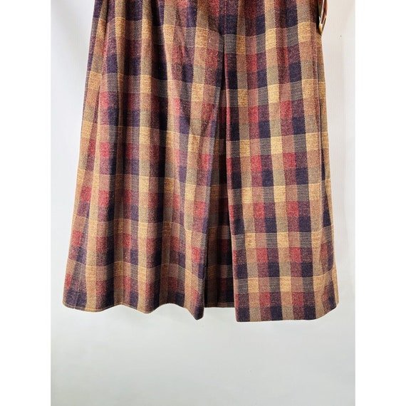NOS 70s Womens 13/14 Plaid Knit A Line Knee Skirt… - image 8