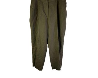 NOS 90s womens 22 W Irish Linen Pleated Pants Quiet Luxury Preppy, Womens Linen Pants, Vintage Quiet Luxury Pants, Pleated Dress Pants