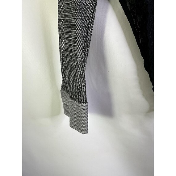 80s Womens Medium Button Front Mesh Bodysuit Rave… - image 7