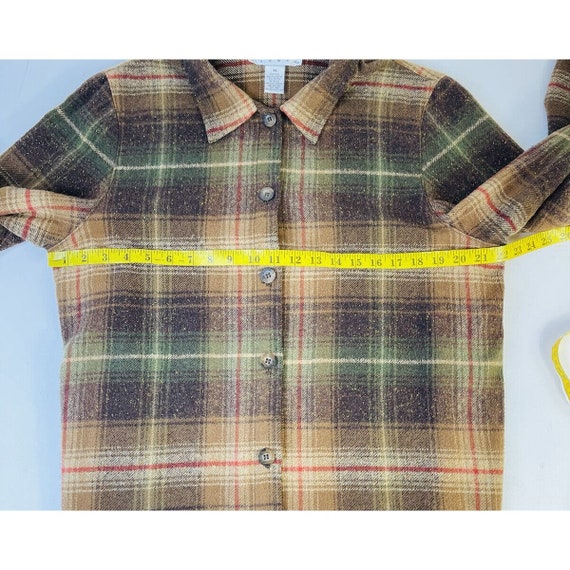 90s Womens 14 Wool Chamois Cloth Country Plaid Fr… - image 6