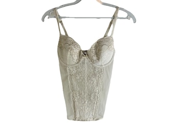Y2K Victorias Secret 34B Corsetto trasparente in pizzo bianco Bustier Top Coquette, Corsetto Victorias Secret, Corsetto da sposa vintage, Corsetto Coquette