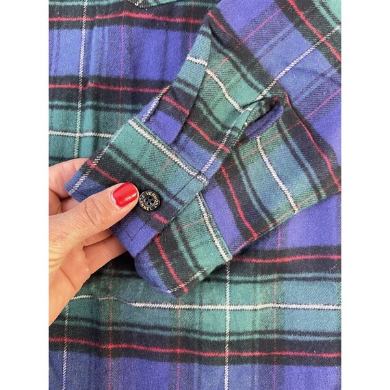 NOS 90s Womens Large India Madras Plaid Flannel C… - image 3