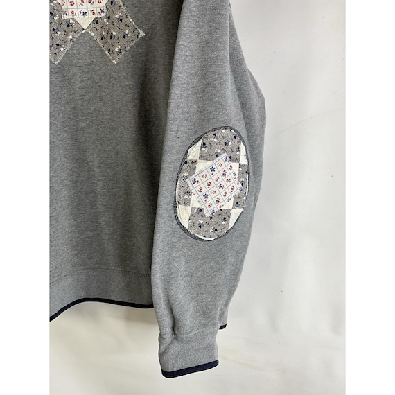 90s Womens Large Handmade Patchwork Elbow Pad Swe… - image 3