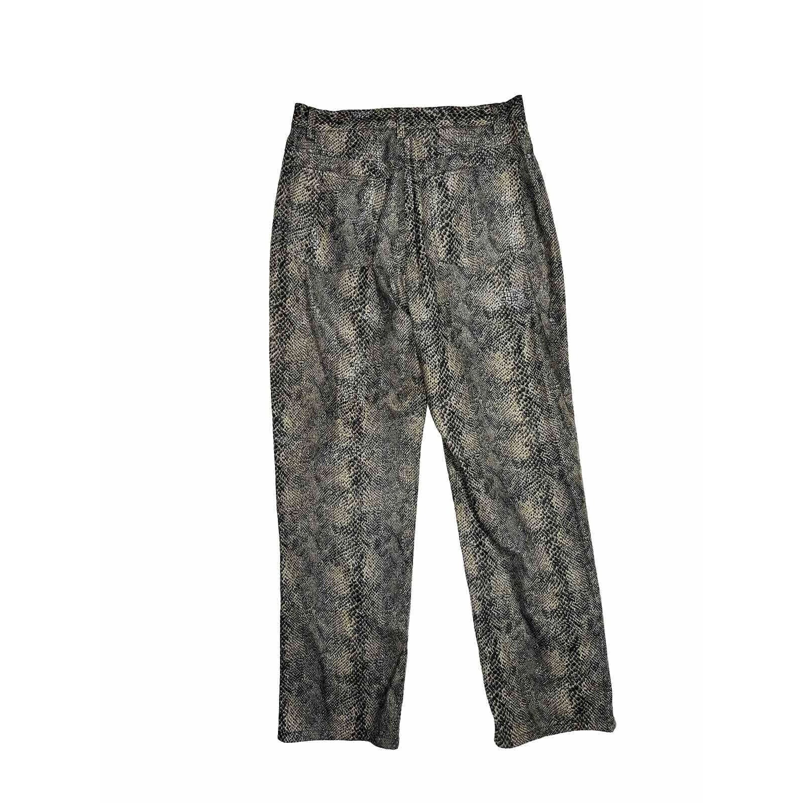 Y2K Womens 10 Snake Skin Python High Rise Straight Pants USA