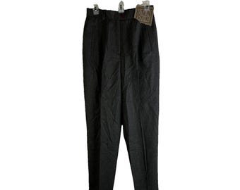 Deadstock 80s Womens 10 Wool Pleated High Rise Trouser Pants Old Money, Womens Wool Dress Pants, Vintage Wool Pleated Pants, Old Money Pants