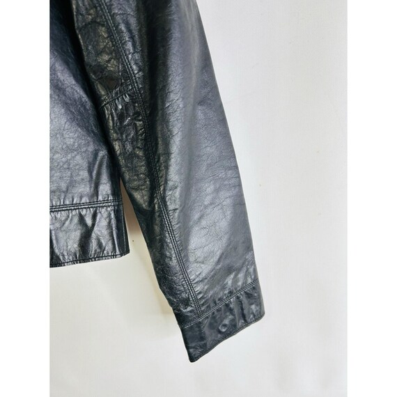 90s Express Womens 4 Distressed Leather Zip Cropp… - image 9