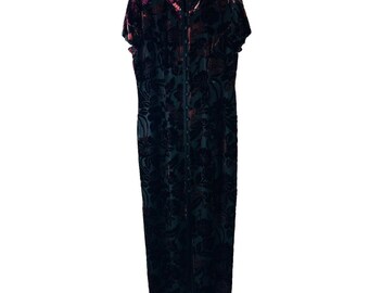 Vestido de terciopelo desgastado con botones para mujer de los años 90, vestido de terciopelo desgastado de estilo vintage, vestido de bruja