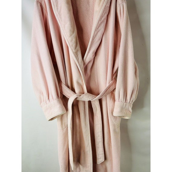 90s Womens One Size Blush Pink Terry Cloth Long A… - image 4