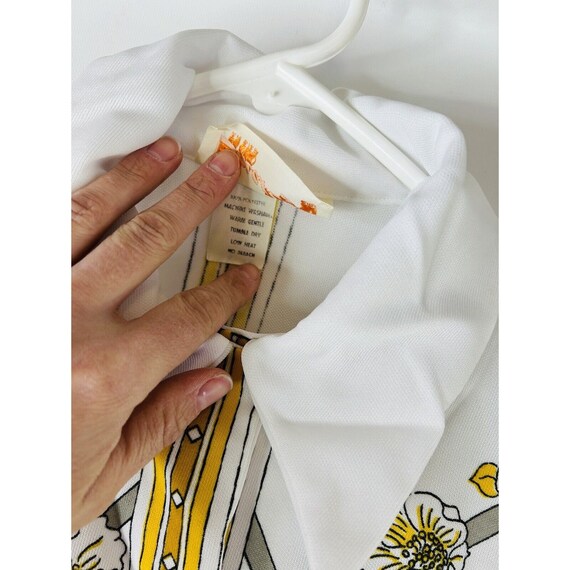 VTG 70s Womens Medium Pointed Loop Collar Floral … - image 7