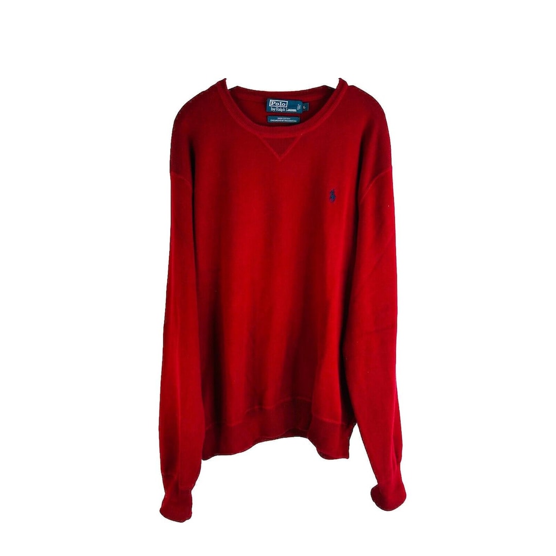 90s Polo Ralph Lauren Mens Large Cotton Faded Crewneck Sweater