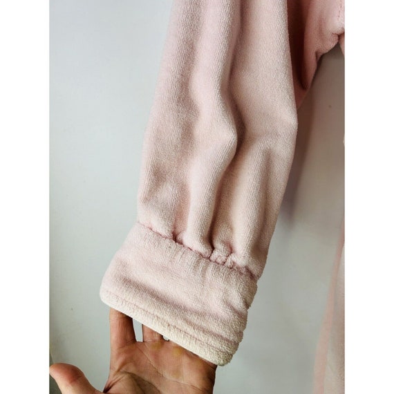 90s Womens One Size Blush Pink Terry Cloth Long A… - image 8