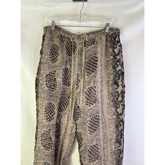 80s Womens Medium Silk Python Snake Print Flowy P… - image 4