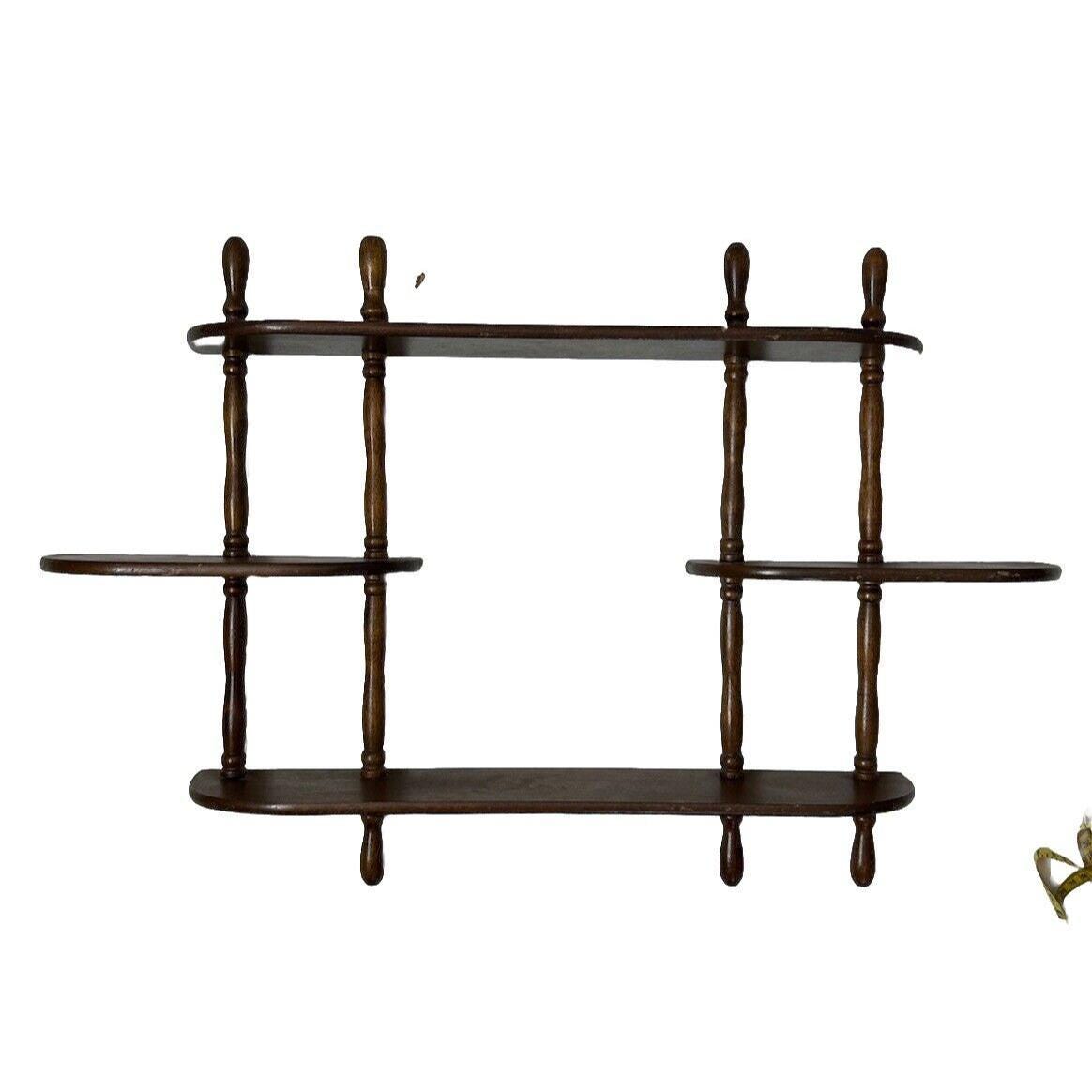 70s MCM Mid Century Modern Jacobean Spindle Tiered Wall Decorative