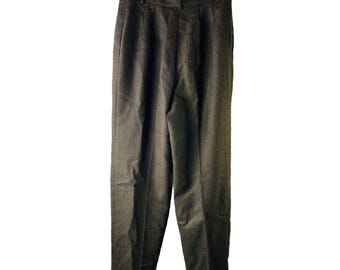 90s Womens 8 Wool Pleated High Rise Trousers Dress Pants Slacks, Womens Wool Pants, Vintage Pleated Pants, Wool Trouser Pants