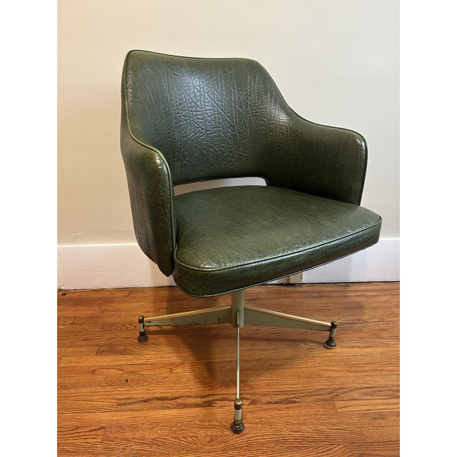 椅子 Vintage mid-century desk chair Mid Century Modern Rattan Desk Chair with Wheels, Vintage Swivel